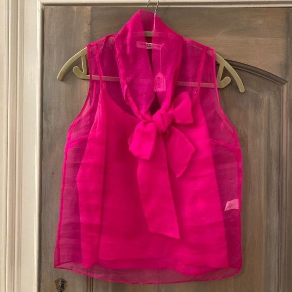 *NWT* Amanda Uprichard Imelda Top in Hot Pink (Size XS/Petite) - Picture 8 of 8